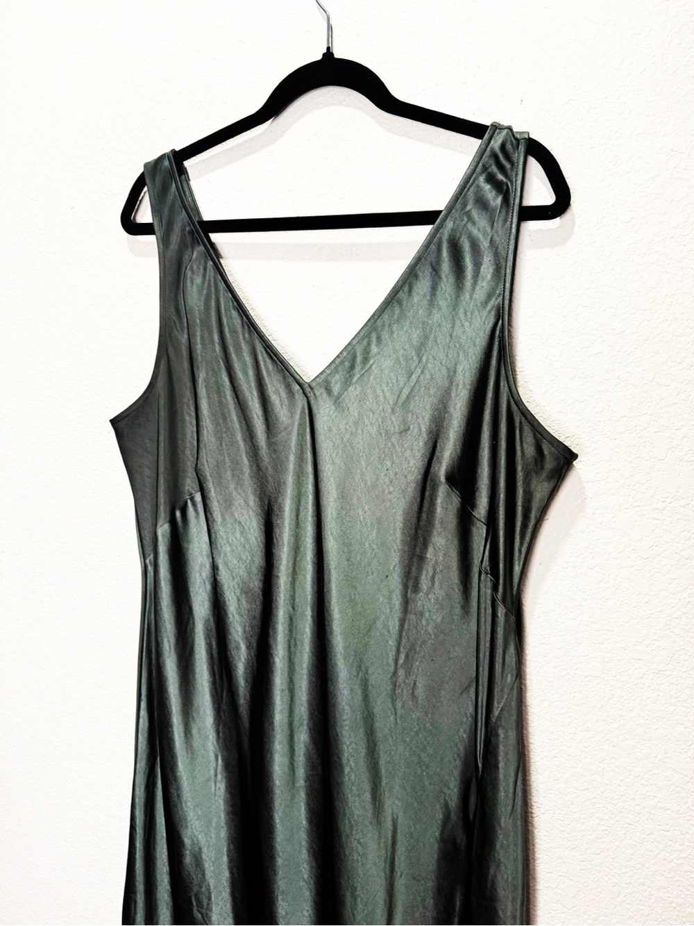 Soma Weekend Shiny Satin Maxi Dress Lounge Slit - Picture 2 of 6